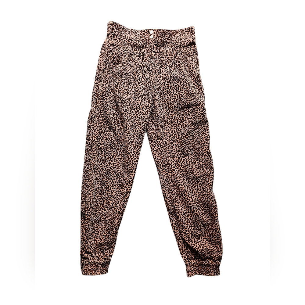 Anthropologie leopard‎ print Corduroy cotton pants size XS